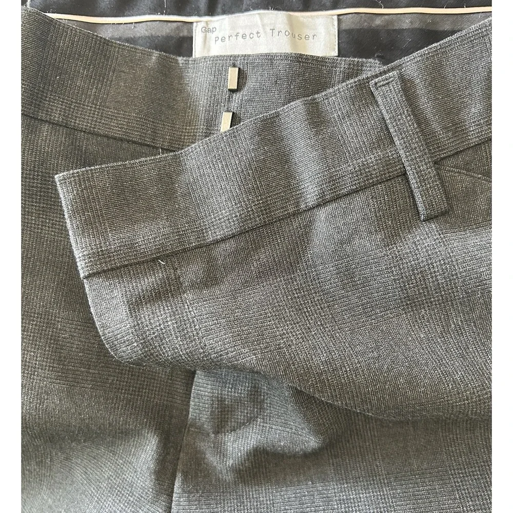 GAP 'Perfect Trouser' Womens 6L Tall Flare Boot‎ Subtle Gray Plaid Pants Career